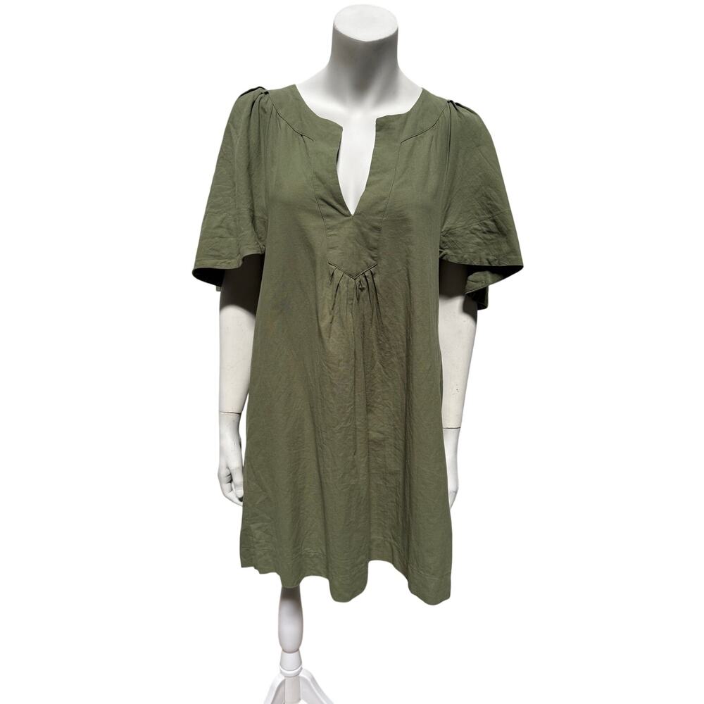 Tuckernuck Pomander Place Finley Dress Womens XS OliveGreen Flutter Sleeve Dress